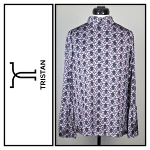 Tristan Floral Print Blouse with Bell Sleeves & Pearl Back Buttons – Size P/S